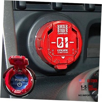 Original Metal Mecha Push Start Button Cover - Car Press A1 - Red - Wordl