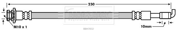 BORG & BECK BBH7832 Brake Hose Rear Right Left Outer Fits Nissan Cube Tiida