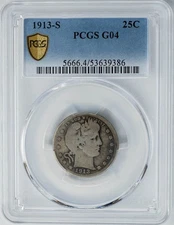 1913-S Barber Quarter 25c G04 Secure PCGS 950474-33