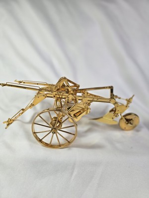 McCormick Deering Gold-Plated #8 Little Genius Plow in 1:12 Scale Franklin Mint