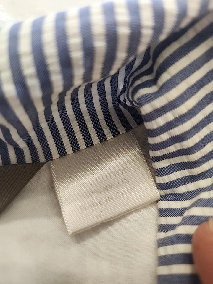 Tommy Bahama Womens Blue Striped Cotton Blazer Suit Set Size M 8/10 Flawed READ - Image 3 of 4