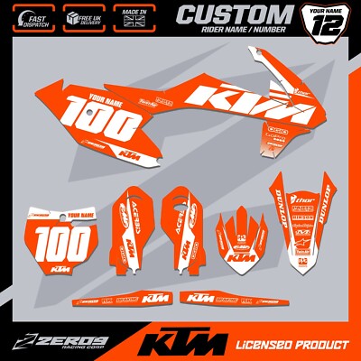 KTM 85 MOTOCROSS GRAFIK, CUSTOM MX GRAPHICS KIT, SX 85 BLOK ORG/WHI