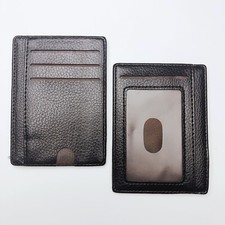 Leather Wallet Credit Card Slots Cash Coin Slim Clip Holder RFID Blocking