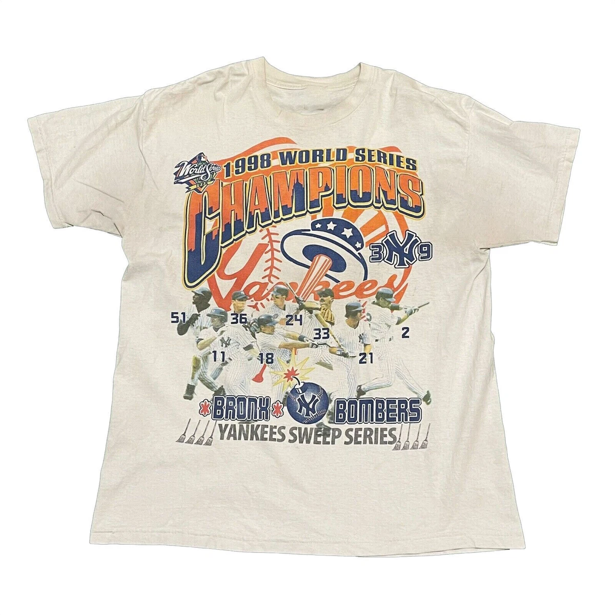 NY Yankees World Series Champions T-Shirt DEREK JETER WHITE shirt