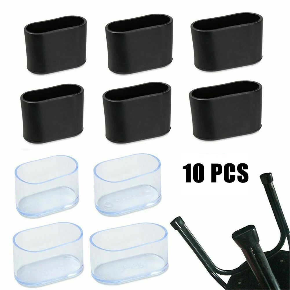Oval Covers Chair Leg Cap Office PVC Patio Rubber Table Feet 10Pcs