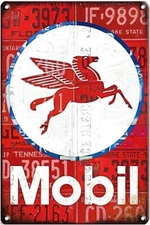 GAS Oil Rustic Sign Rustic Metal 12' RETRO Garage Man Cave MOBILGAS PEGASUS