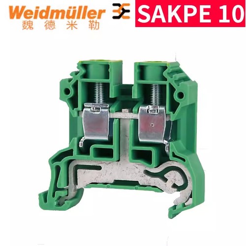 100pcs Weidmuller SAKPE 10 Yellow-green Ground Terminal Blocks 1124480000 - Picture 2 of 4