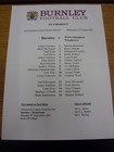 29/08/2001 Burnley Reserves v Wolverhampton Wanderers Reserves (Folded). Thanks