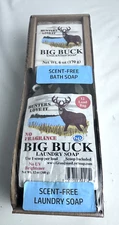 Deer Hunters BIG BUCK Soap Bar + Laundry Scent Free Eliminator Hunting UNSCENTED