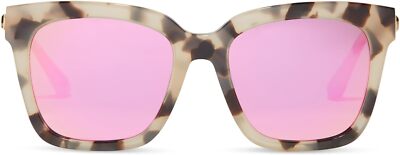 D\'BLANC Pink Mirror Tortoise Shell Sunglasses Made in Italy Meredith Square Sunglasses | Himalayan Tort & Pink Mirror  main image 2