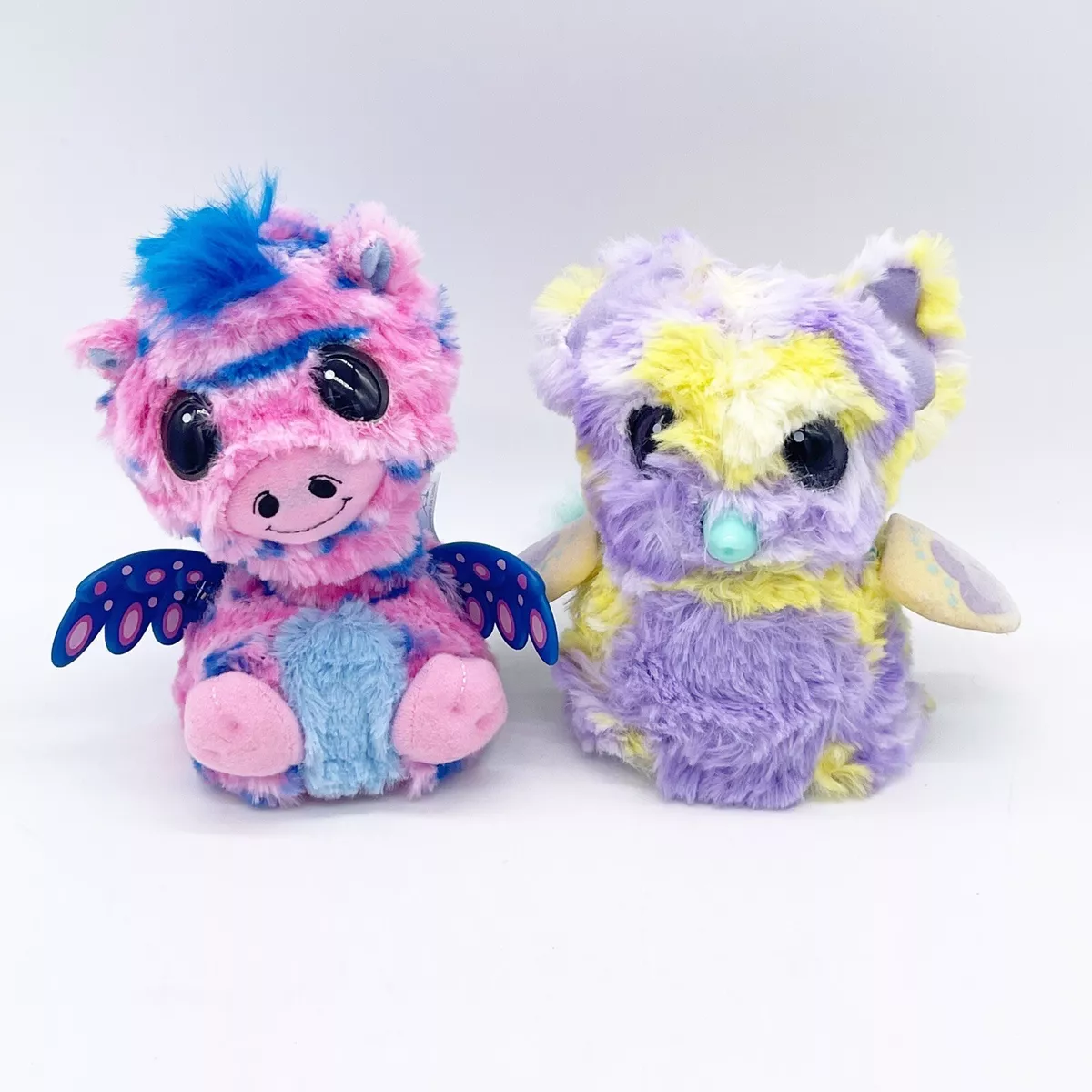 Hatchimals Interactive Plush Toys Blue Pink Dragon and Elefly Tested working