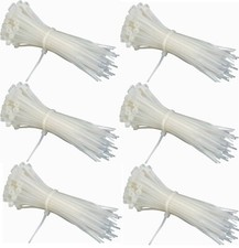 600 White 11" Inch Nylon Cable Wire Wrap Zip Ties 50 LBS UV Resistant SHIP USA