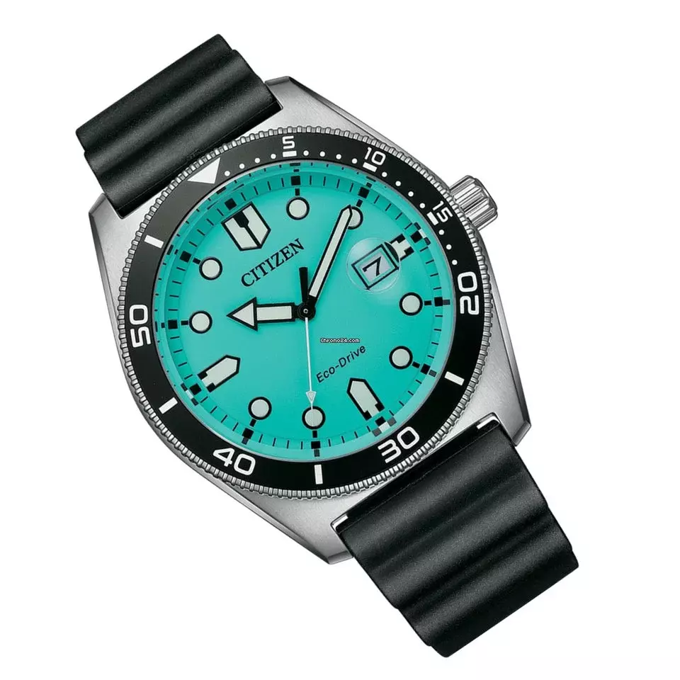 Citizen AW1760-14X Eco-Drive Tiffany Blue Rubber Dress Men's