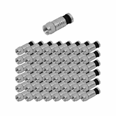 F Kompressionsstecker Sat 7 7,5 mm 50 x Stecker HD DVB-S2 Koax 4K ARLI Stecker