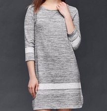 NWOT Gap Three-quarter sleeve shift dress, Grey Stripe SIZE XS #198791