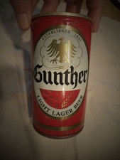 GUNTHER LIGHT LAGER 12 OZ ROUND EDGE STEEL BEER CAN GUNTHER BREWING NEW YORK NY