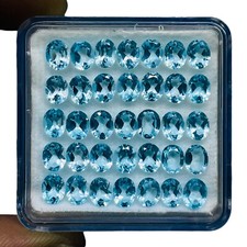 VVS 35 Pcs Natural Sky Blue Topaz 5x4mm Oval Cut Top Quality Loose Gemstones Lot