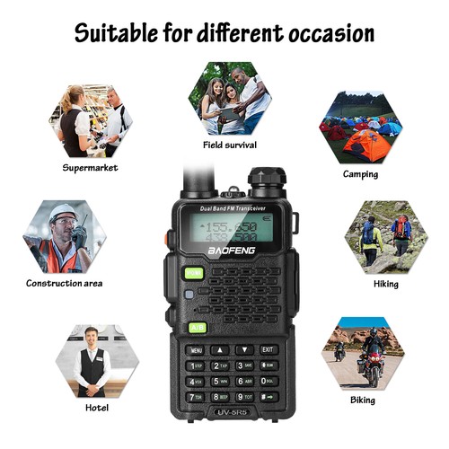 Altavoz walkie talkies radio BAOFENG UV-5R5 2 vías largo alcance 128 canales - Imagen 2 de 10