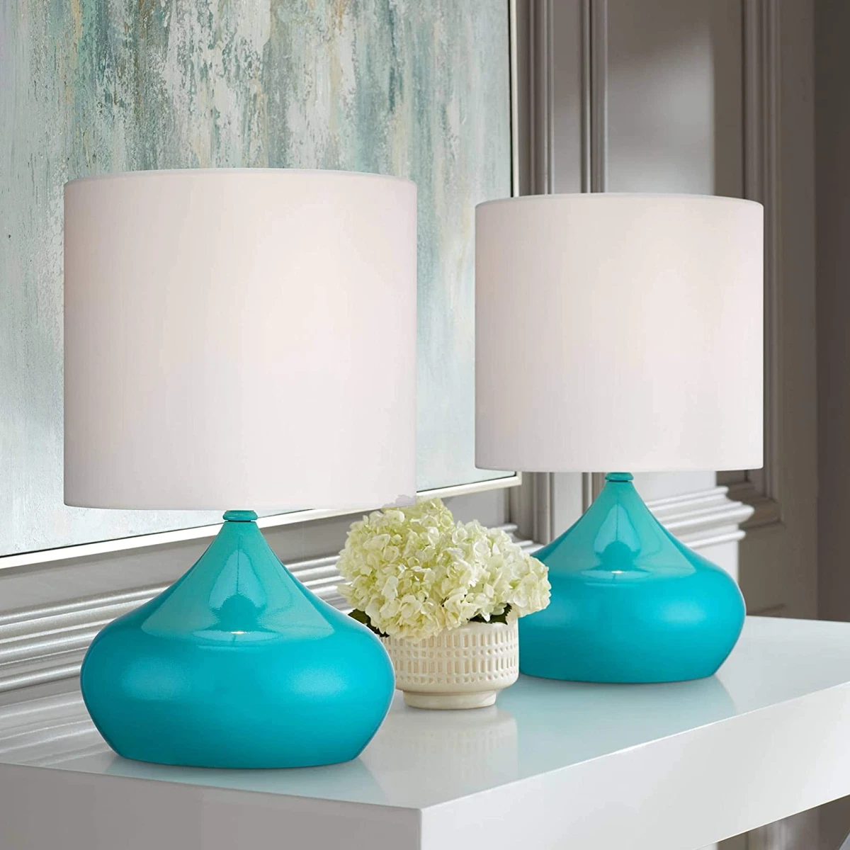 Blue table lamps 2024 set of 2