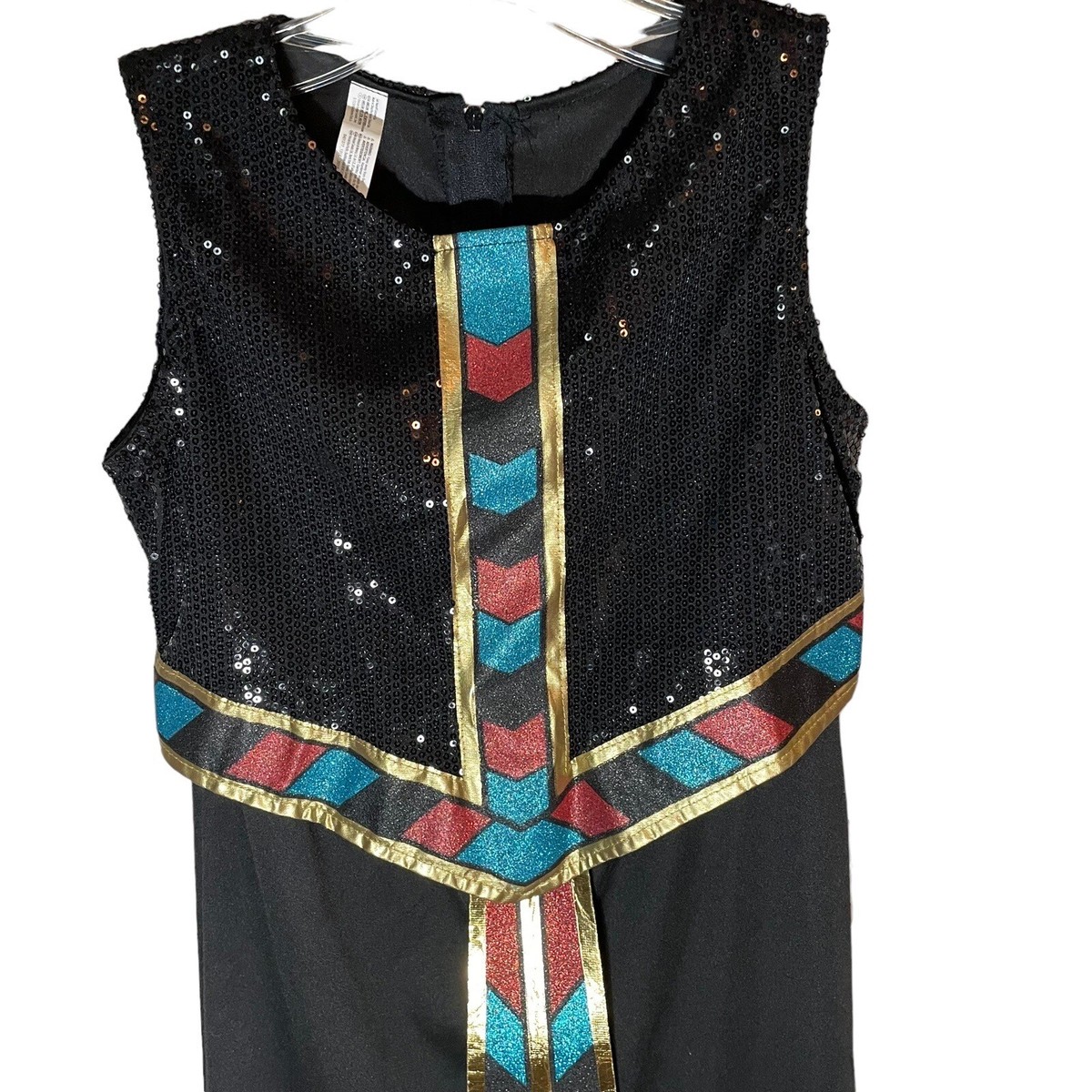 Dark Cleopatra Egyptian Costume Girls Size Large Dress Black Sequins Amscan  | eBay