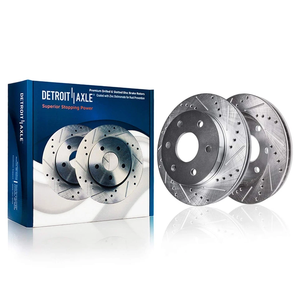 Front DRILLED Brake Rotors + Pads + Wheel Bearings + Axles for Chevy K1500 K2500 - Image 4 of 4