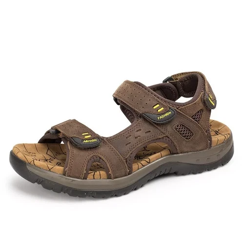 Neu Herren Sandalen Sommer Trekkingsandalen Leder Freizeit Outdoor Sport