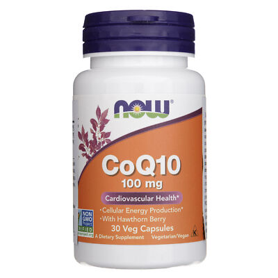 Now Foods Coenzym Q10 100 mg mit Weißdorn 30 Kapseln