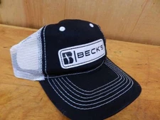 NEW Beck's Hybrid Seed Embroidered New Logo Black Mesh Hat Cap STRAP CLOSE
