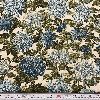Oriental Traditions Robert Kaufman Metallic Floral Cream Cotton by the HALF YARD