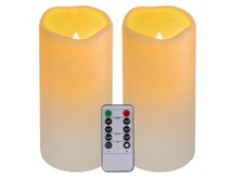 LED Candles With 10-Key Remote Timer Flickering Flameless Outdoor Indoor 2 Pack