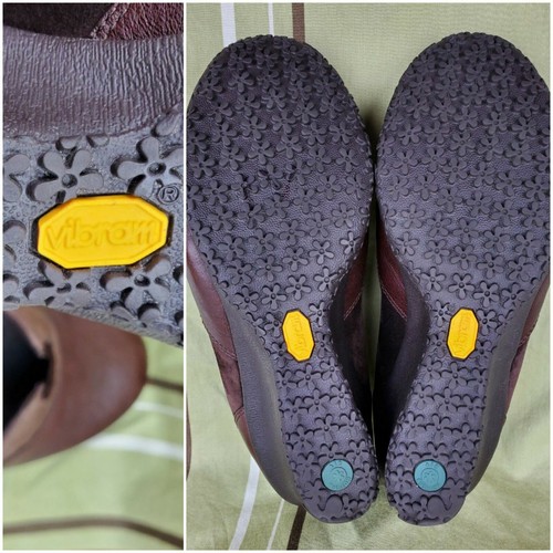 EUC Merrell Footwear Brown Leather Slip On Vibram Soles Wedge Shoes WO's Size 7 - Picture 11 of 12