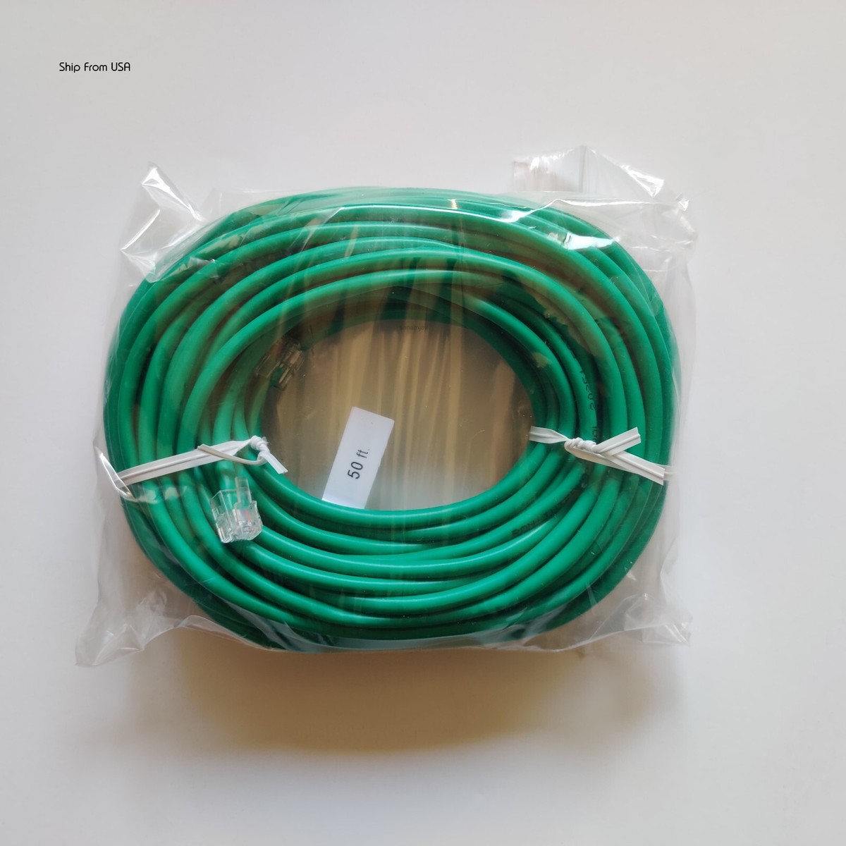 50ft. RJ11 RJ12 CAT5e Green DSL Telephone Data Cable For
