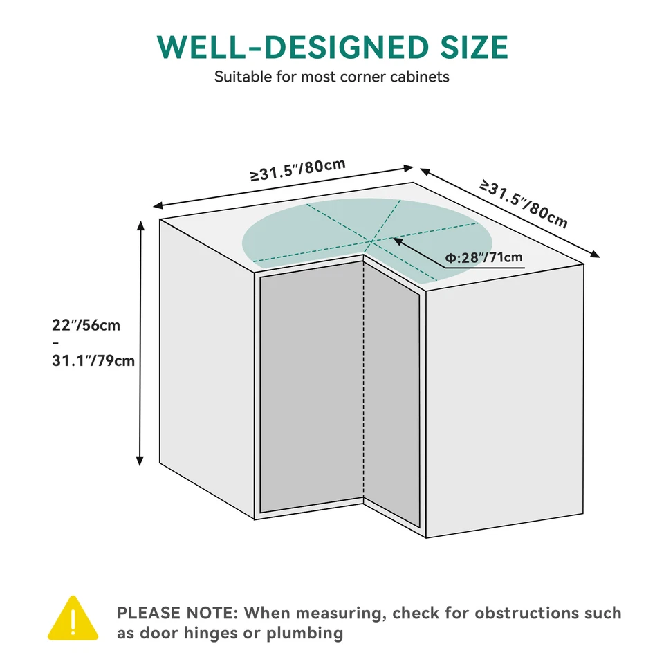 TAUS 28-Inch Kidney Shaped Chrome Pie Cut 2-Shelf Lazy Susan Corner Organizer - Image 4 of 4
