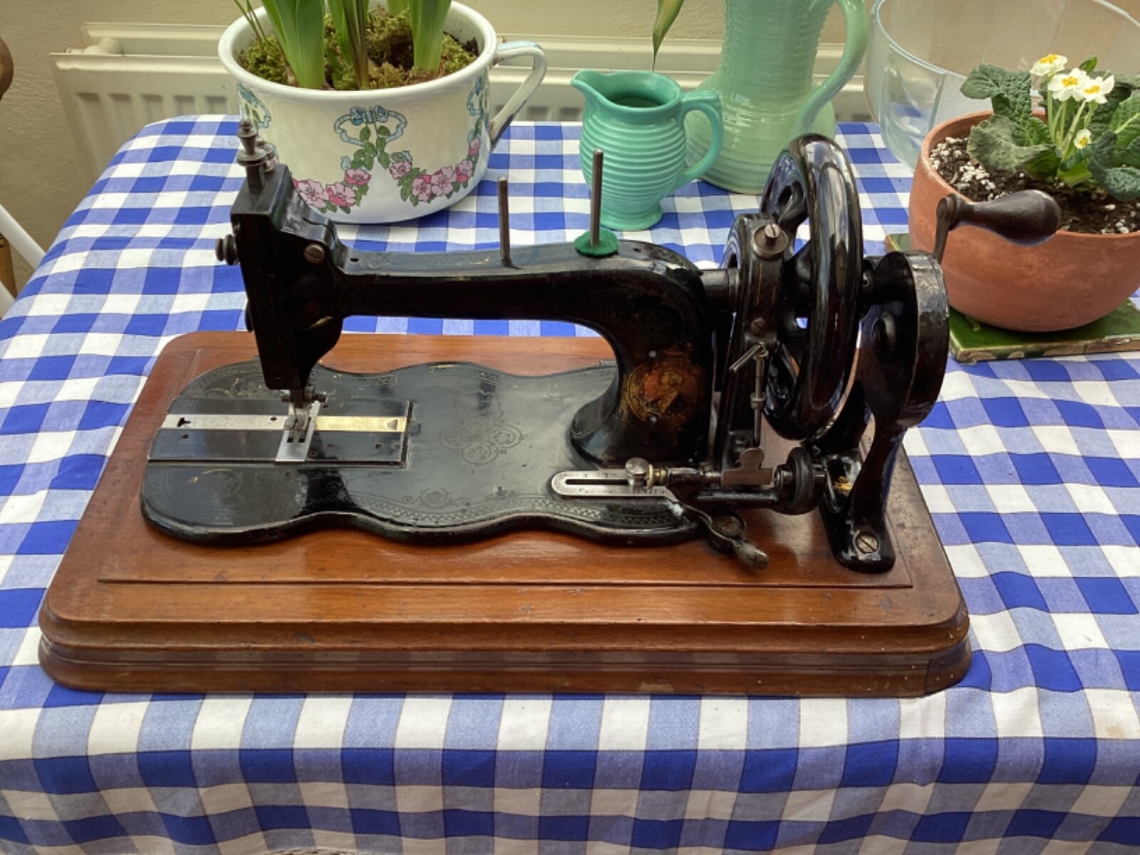 antique bradbury & co sewing machine with wooden case eBay