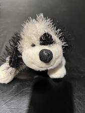 Ganz Webkinz Black  White Cheeky Dog Plush Toy 8" Retired No Code HM192