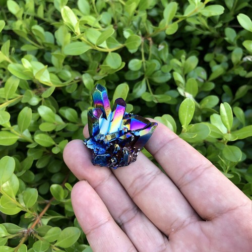 Specimen Healing Quartz Crystal Rainbow Titanium Cluster VUG