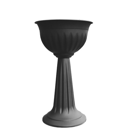 Black Urn Plant Pot Outdoor Garden Round Plastic Planter Water - 75cm Tall - Picture 8 of 8
