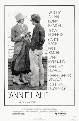 ANNIE HALL (1977) ORIGINAL MOVIE POSTER  -  RE-RELEASE 1977  -  FOLDED