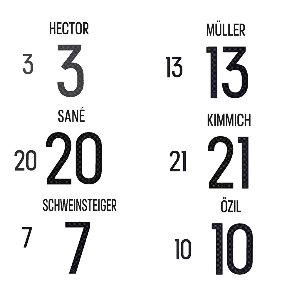 MARKENLOS DFB Flockset EM 2016 Confed Cup Home schwarz zum weißen Heimtrikot Deutschland