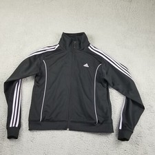 Adidas Originals Track Jacket Woman Medium Black Collared 3-Stripes April 2003