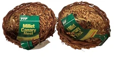 X's 2 Nests Vo-Toys Small Millet 4"X4" Open Twig Nest Bird For Breeding Hanging