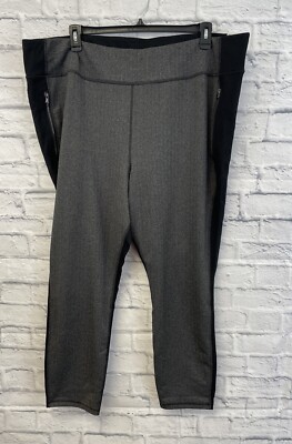 NEW Old Navy Active street Leggings Women 4X Black High Rise herringbone  pull on