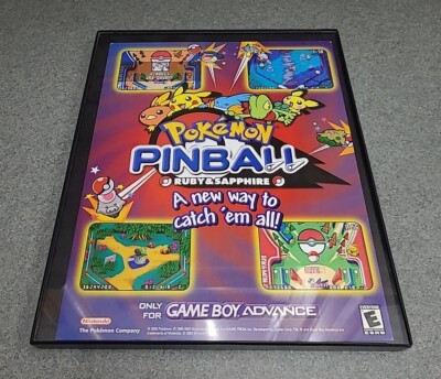 Pokémon Pinball Ruby Sapphire Gameboy Advance Print Ad 2003 Framed