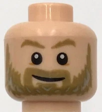 Lego New Light Nougat Minifigure Head Dual Sided Lightning Eyes Part