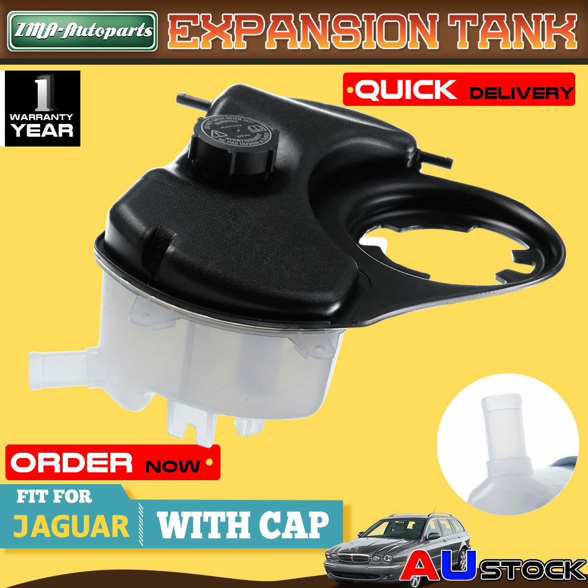 Coolant Overflow Radiator Reservoir Tank for Jaguar XType with Cap 1X438K218AG eBay