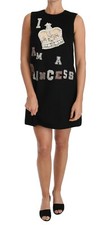 DOLCE & GABBANA Dress Black I AM A PRINCESS Crystal Shift IT40 /US6/ S RRP $5000
