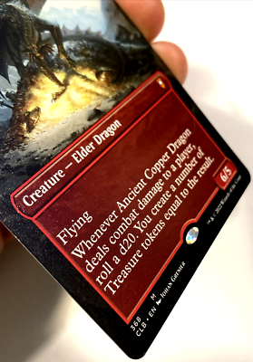 MTG Ancient Copper Dragon *BORDERLESS* Commander Legends Baldur's