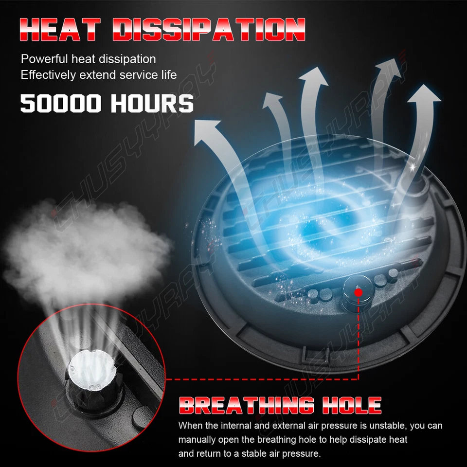 5.75" 5-3/4" Round Halo Headlights with DRL for GMC 1000 Series K15/K1500 Pickup - Image 4 of 4