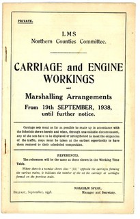 LMS NCC Northern Counties Committee carriage workings 1938