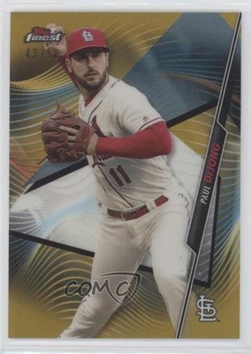 2020 Topps Finest Extended Set Gold Refractor 43/50 Paul DeJong #107 5m1
